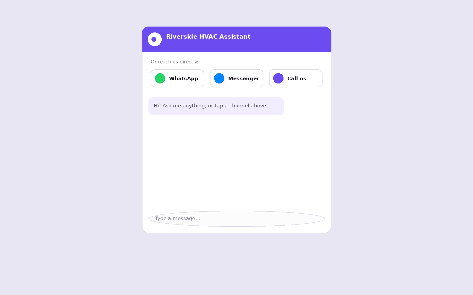 The widget with channel buttons
